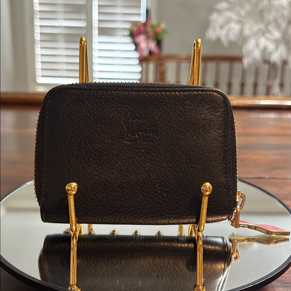 CHRISTIAN LOUBOUTIN PANETTONE Spiked Leather Wallet/Coin Case - Picture 3 of 13
